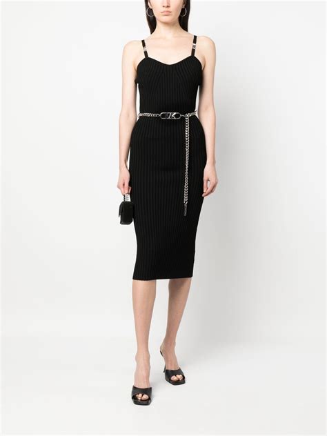 michael kors v neck midi dress|michael kors ribbed dress.